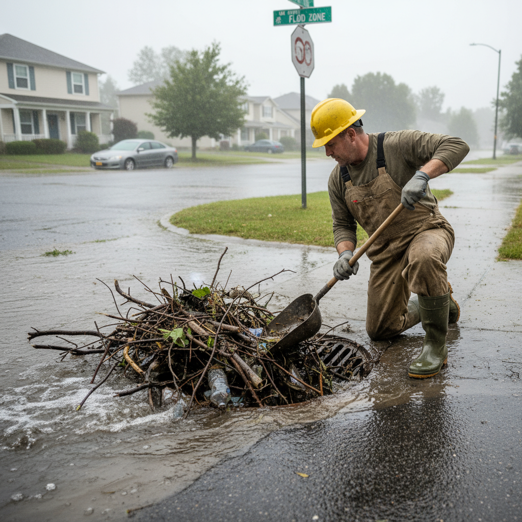 Flooding around drains