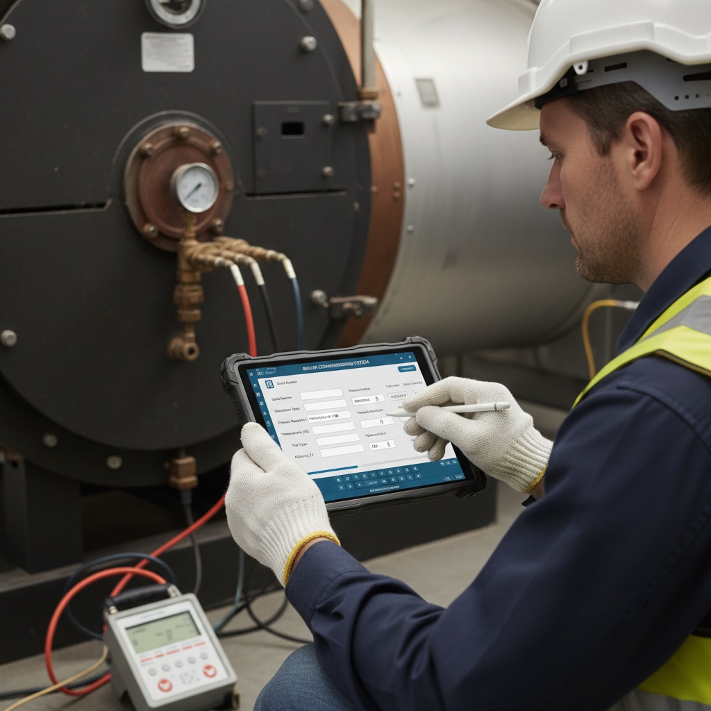 Engineer checking boiler installation cost factors