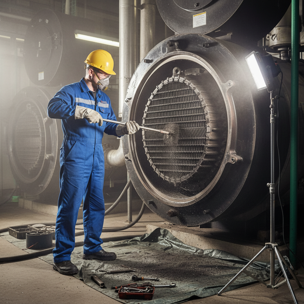 Boiler internal cleaning during service