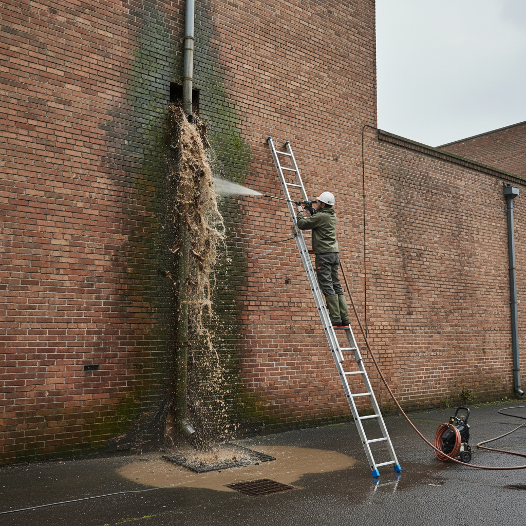 High-pressure jetting drain unblocking