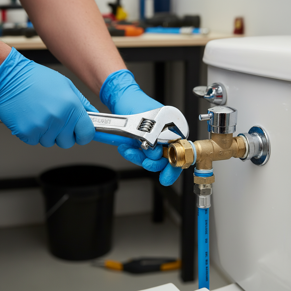 Plumber completing water heater repair